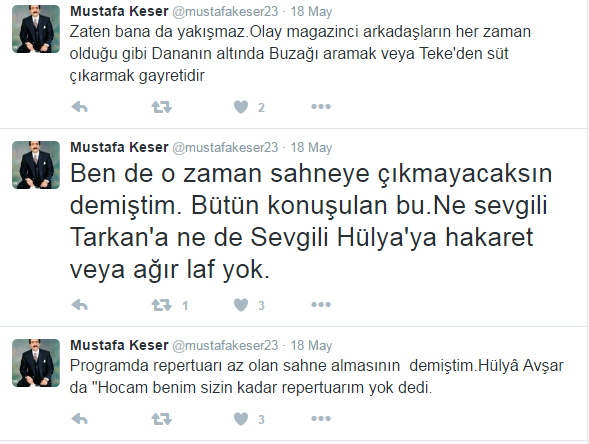 Gazeteci ile  Mustafa Keser arasında 'Tarkan ve Avşar' polemiği! - Resim : 1